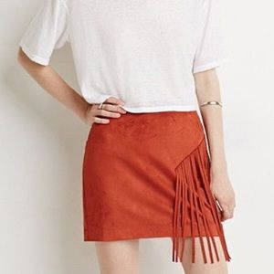Fringe mini skirt